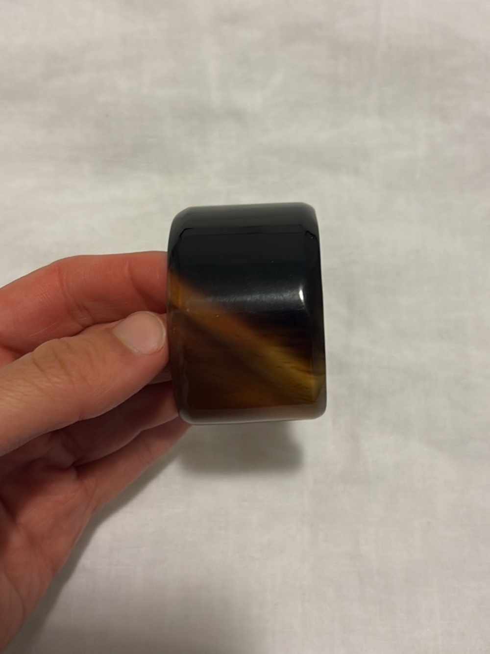 Wide Tortoiseshell Resin Bangle Bracelet - Brown and Black